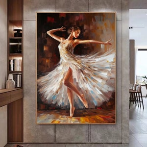 Tänzerin Ölgemälde auf Leinwand Ballerina Ballerinas Ölgemälde Ballett Wanddekor Original Ballerina Gemälde moderne Wanddekor