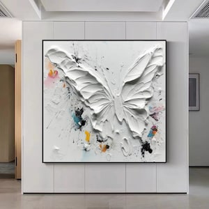 Large Butterfly Painting On Canvas Abstract Original Butterfly Painting 3D Textured Wall Art Butterfly Wall Decor Living room Wall Decor