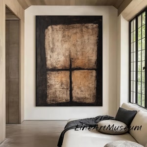 Brown Minimalist Painting Wabi Sabi Art Brown Wall Art 3D Texture Painting Brown Abstract Art Beige Painting Large Texture Abstract Painting