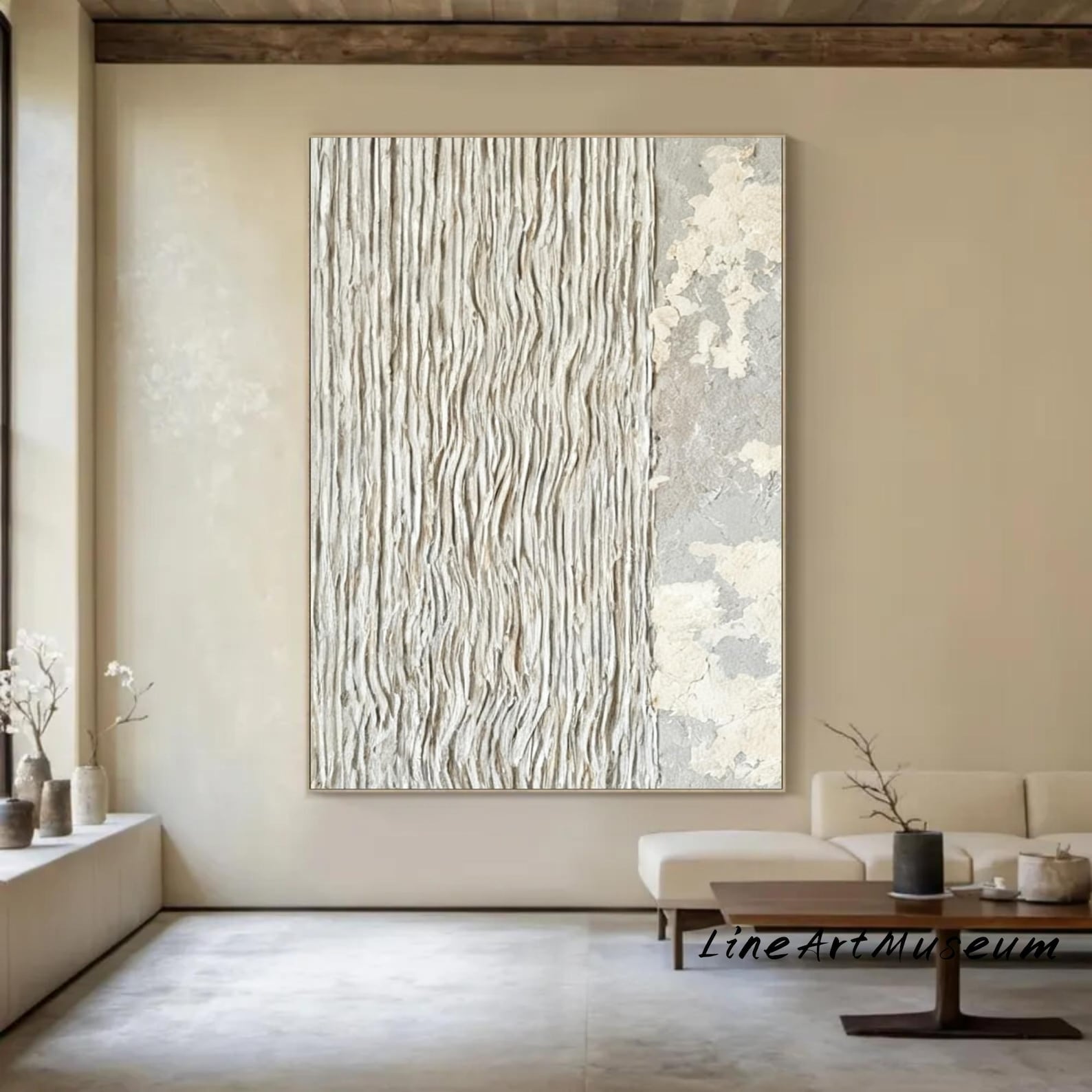 Beige Texture Abstract Beige Textured Abstract Painting, Minimalist Wabi Sabi Wall Art - Etsy
