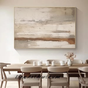 Beige and Brown Abstract Painting on Canvas Wabi Sabi Wall Art Textured Wall Art Brown and Beige Minimalist Painting Neutral Beige Painting