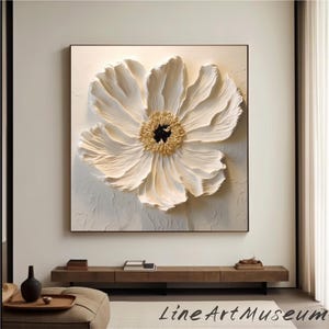 Large 3D Flower Oil Painting On Canvas,Original Texture Flower Painting,Hand Painted Modern Art,3D Texture Floral Wall Art Living Room Decor
