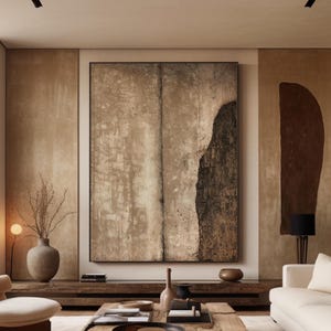 Beige Brown Wall Art Texture Painting Wabi-Sabi Wall Art Brown Painting Beige Wall Art Modern Abstract Plaster Art Earth Tone Texture Art