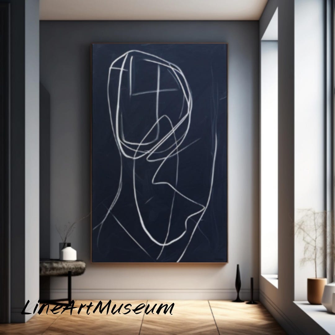 Large Black and White Abstract Painting, Textured Canvas Art - Etsy