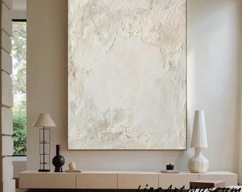 Large Nordic White abstract wall White 3D texture painting abstract  painting modern living room abstract painting Minimalist Art