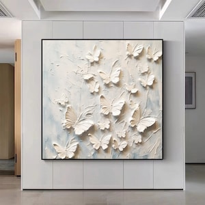 Personalized 3D Texture Butterfly Painting: Abstract Minimalist Art