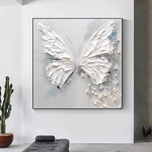 Butterfly Painting Abstract Butterfly Oil Painting on Canvas Textured Painting Abstract Wall Art Textured Wall Decor Gift Textured Wall Art