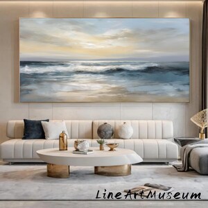 Textured Seascape Oil Painting On Canvas: Abstract Ocean Art