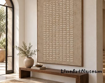 Minimalist Cream Beige Painting, 3D Textured Canvas Art, Wabi Sabi Wall Art for Living Room Decor