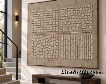 Modern Textured Minimalist Painting Neutral Beige Canvas Art Large Japandi Wall Art