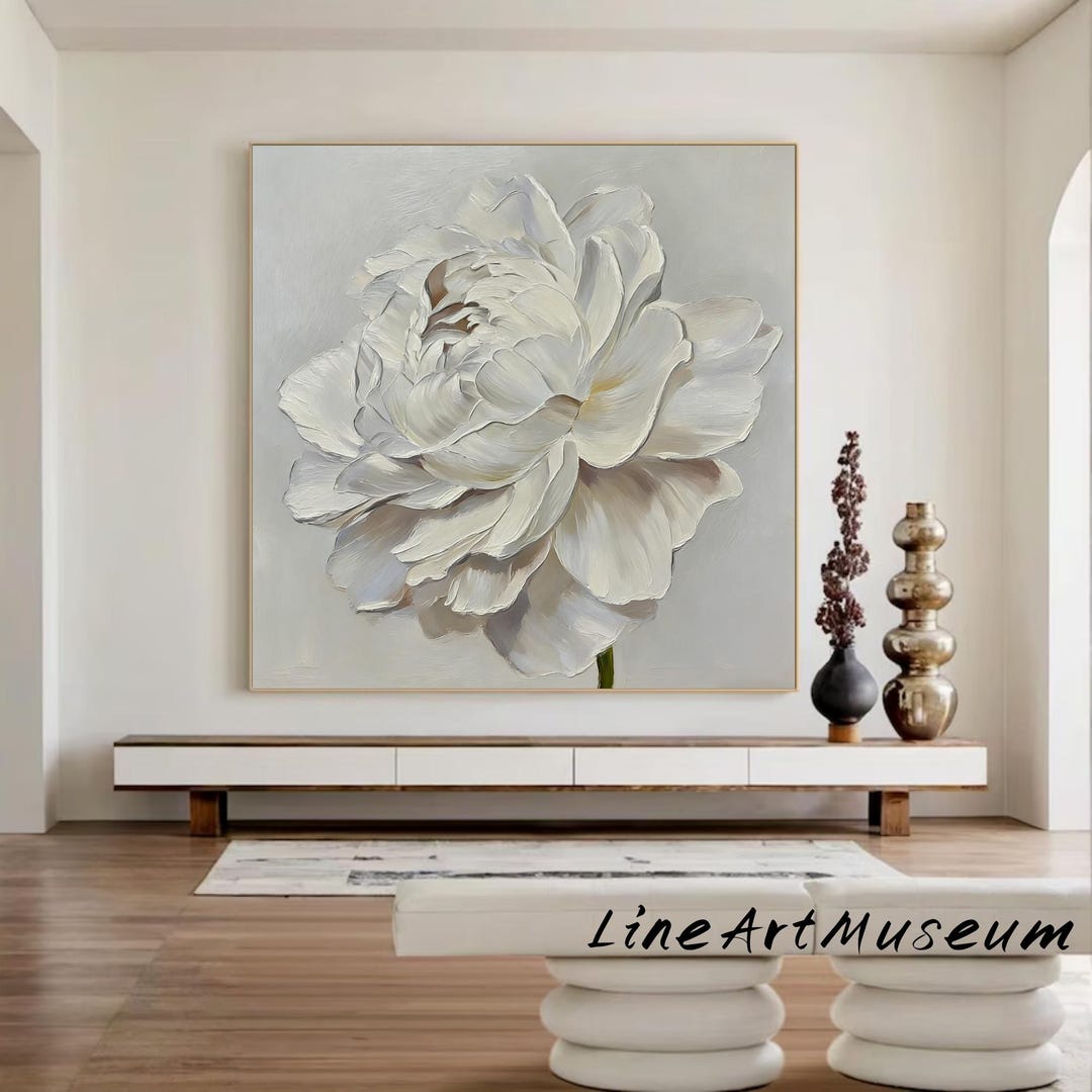 Original Flower Texture Wall Art 3D Textured Flower Abstract Painting ...