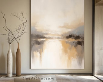 Beige 3D Textured Wall Art Beige Minimalist Painting Neutral Plaster Painting Wabi Sabi Wall Art