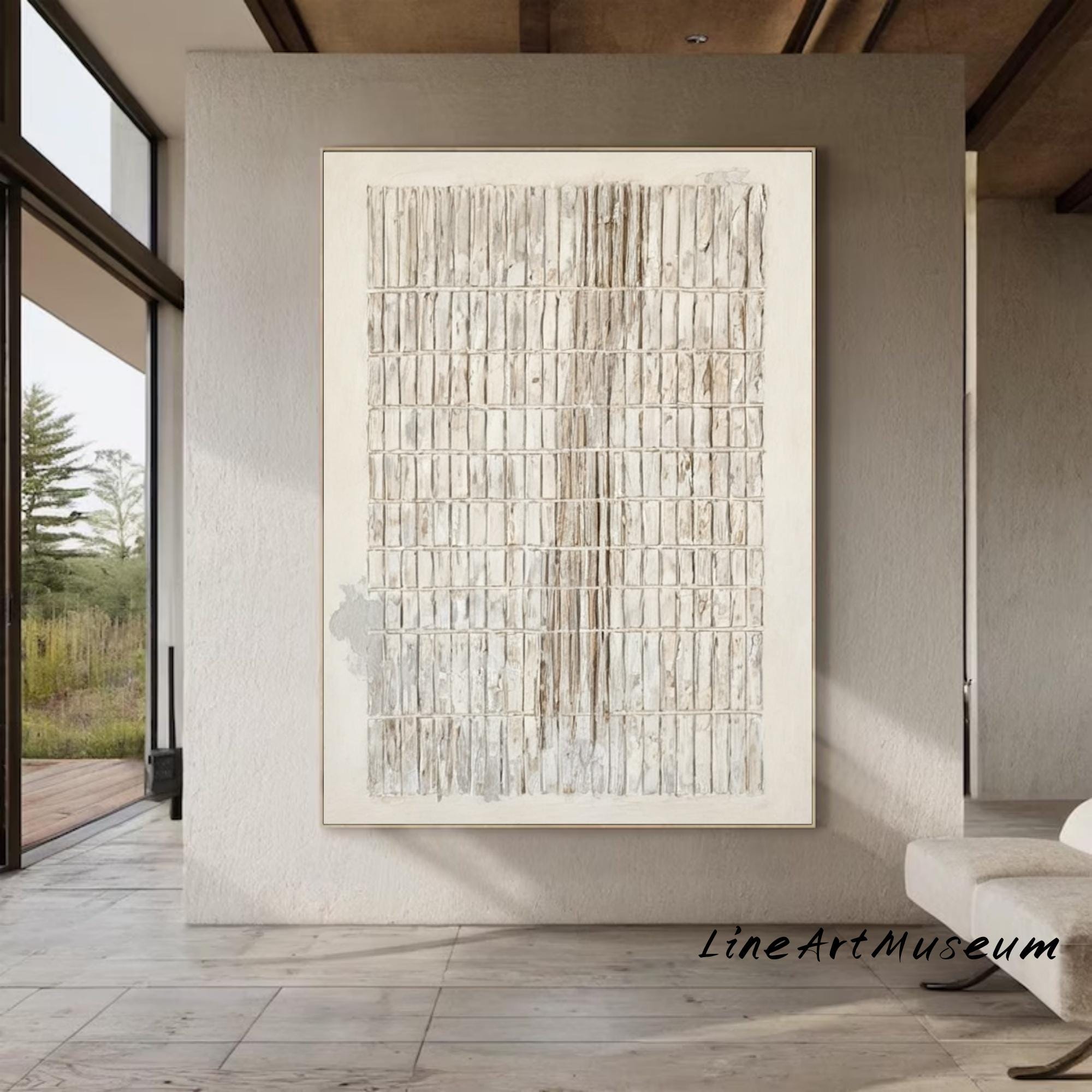 Beige Abstract Oil Painting, Textured Modern Canvas Art - Etsy