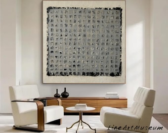 Textured Abstract Painting: Large Beige Wabi Sabi Wall Art