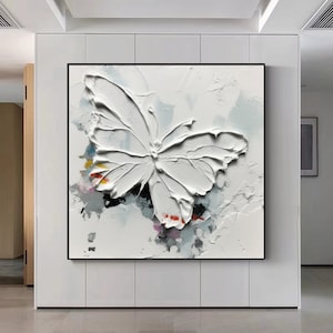 Abstract Butterfly Oil Painting on Canvas Original Hand Butterfly Painting Large Wall Art Butterfly Wall Decor Modern Wall Art Gift Painting