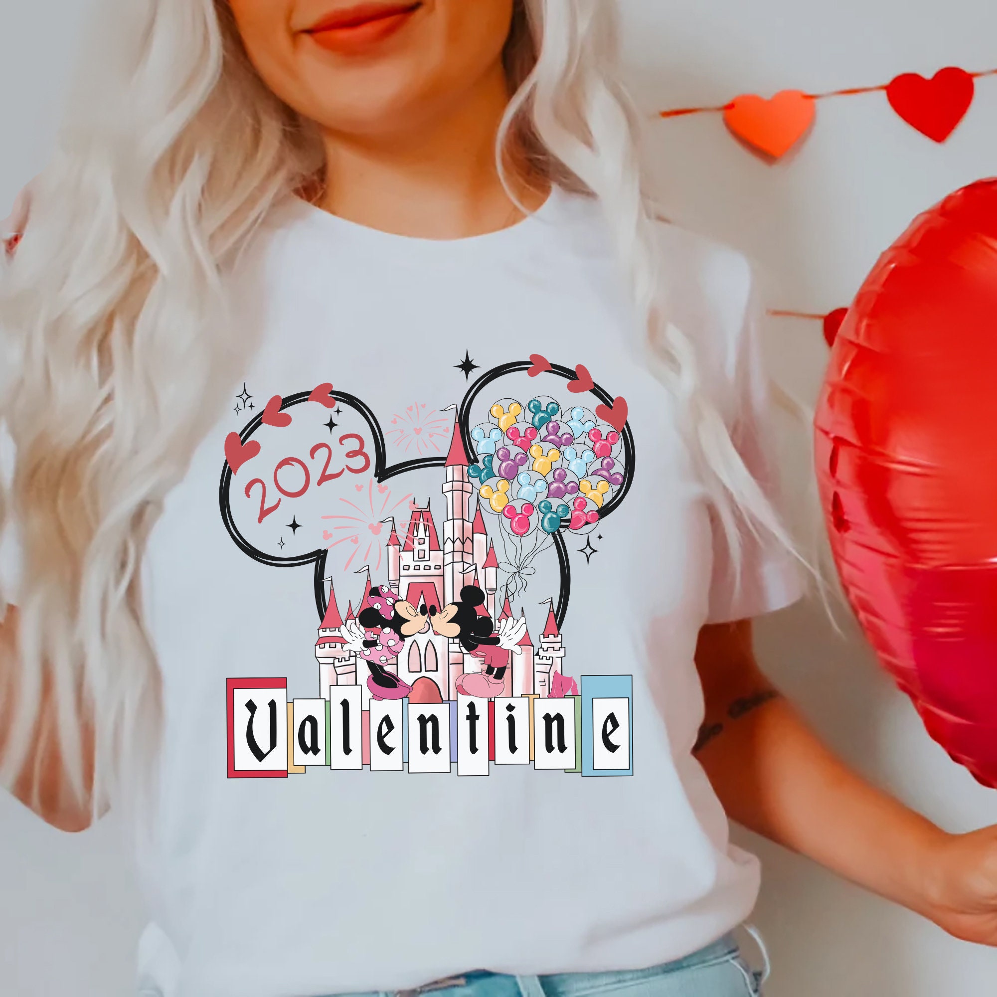 Discover Disney Valentine 2024 Disneyland T-Shirt.