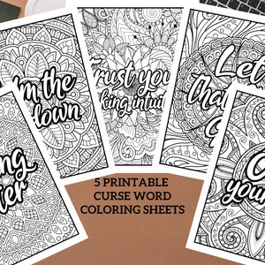 Adult Coloring Book Pages with Curse Words, Coloring Pages, Curse word Coloring Pages, Swear Words