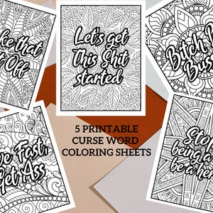 Adult Coloring Book Pages with Curse Words, Coloring Pages, Curse Word Coloring Pages, Swear Words
