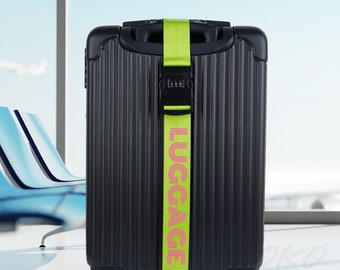 Gepersonaliseerde bagageriem, verstelbare bagageriemen voor koffers, bagageriem met codeslot met naam, 180 * 5 CM bagageriem, kofferriem