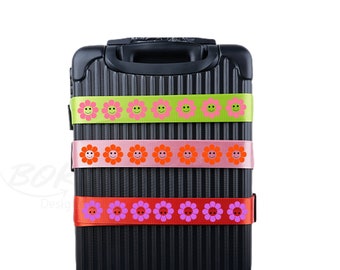 Personalzied Flower Luggage Strap, Funny Luggage Belt for Kids, Custom Suitcase Strap, Travel Security Luggage Strap, 180*5CM Luggage Belt