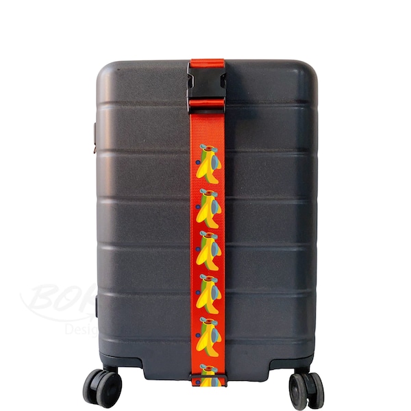 Sangle à bagage avion amusante, Sangle à bagage de sécurité de voyage, Ceinture à bagage de dessin animé personnalisée, Sangle de valise, Sangle de bagage 11 couleurs