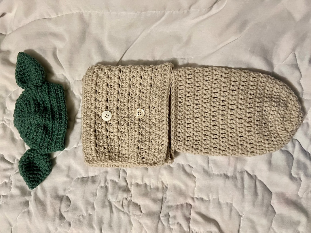 Baby Yoda Best Cocoon and Beanie Green and Offwhite Infant Etsy