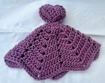 Baby Infant Loss Miscarriage Lovey Crocheted Stuffed Heart Blanket Keepsake