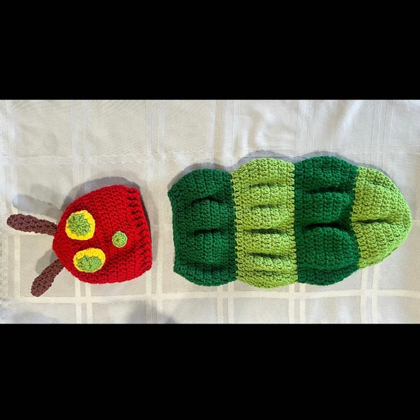 Pattern Very Hungry Caterpillar Crochet Preemie Cocoon and Hat Beanie Baby Infant Premature