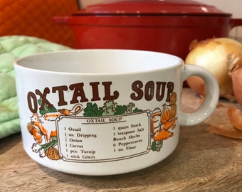 Vintage ossenstaartsoepmok uit de jaren 70