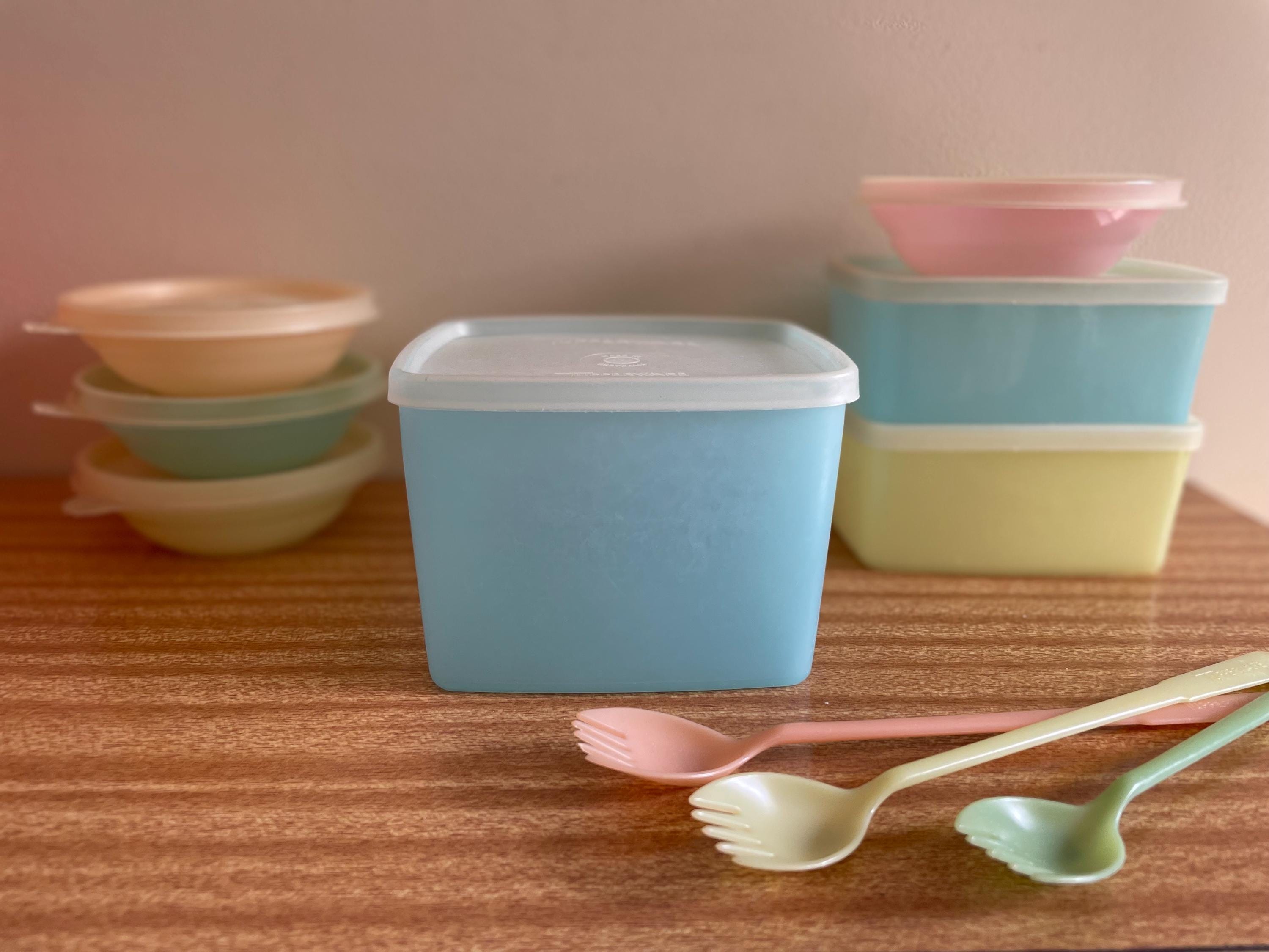Vintage Tupperware Pale Pastel Blue Rectangular Storage Container