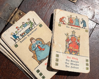 Antieke Duitse kinderspeelkaarten - Kinderspeelkaarten 1800