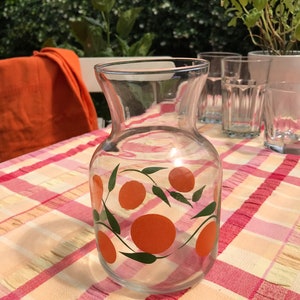 Retro 1970s Oranges Design Glass Pitcher Jug Cool! image 2