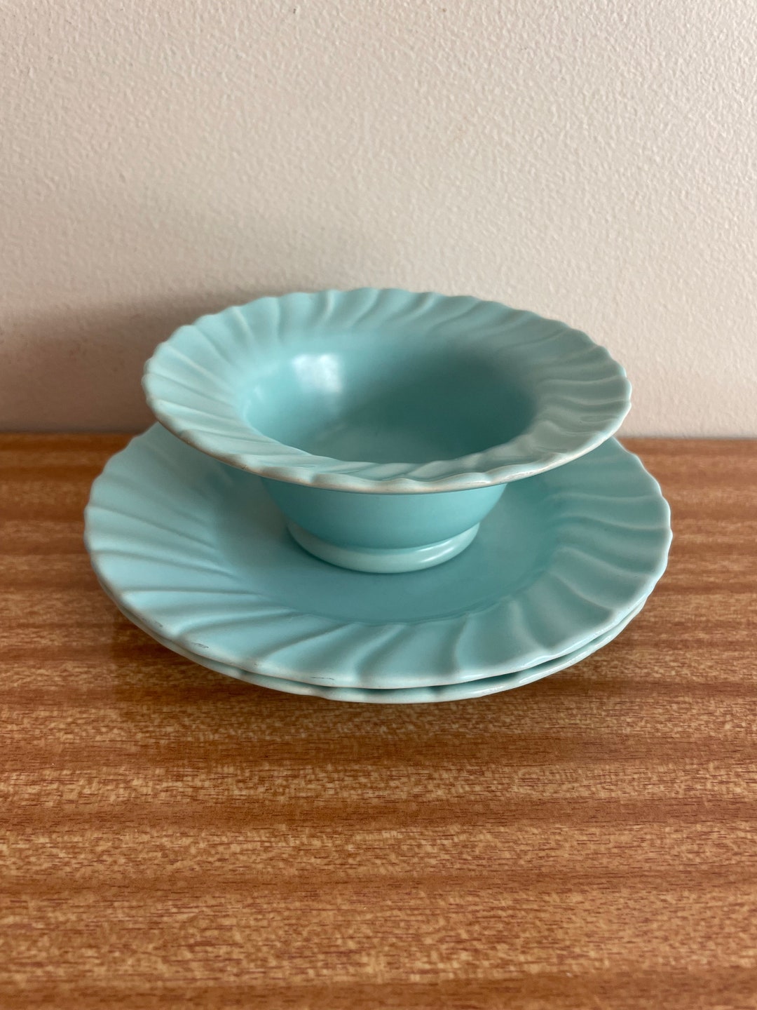 Franciscan Ware Coronado Swirl Plates and Berry Bowl Set - Etsy