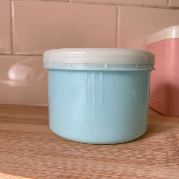 Retro Baby Blue Plastic Kitchen Canister