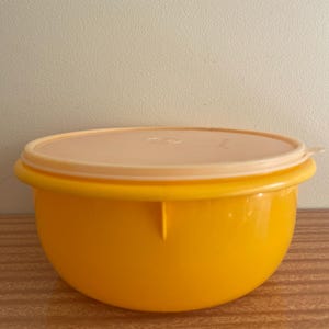 Retro Large Round Tupperware Container, Beautiful Golden Orange With ...