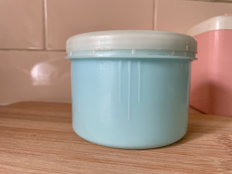 Retro Baby Blue Plastic Kitchen Canister Etsy