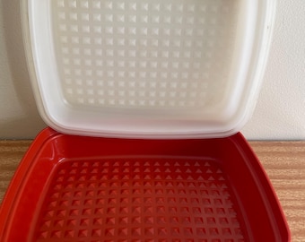 Tupperware Season-Serve Marineerbak in de kleur Burnt Orange, gemaakt in de VS.