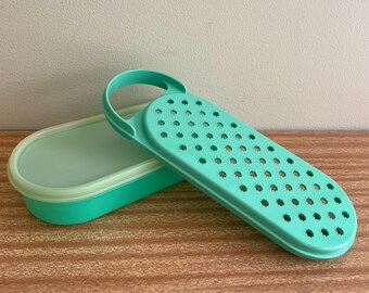 Tupperware Compact Jade Green Grater and Lidded Storage Bowl