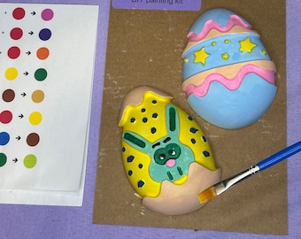 Easter Egg Plaster Painting Kit: DIY Craft Gift for Kids