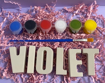 Personalized Name Painting Craft Kit: DIY Plaster Letters, Kids Party Favor