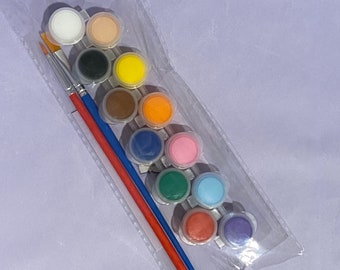 Washable Acrylic Paint Set: 12 Non-Toxic Colors, Brushes Included