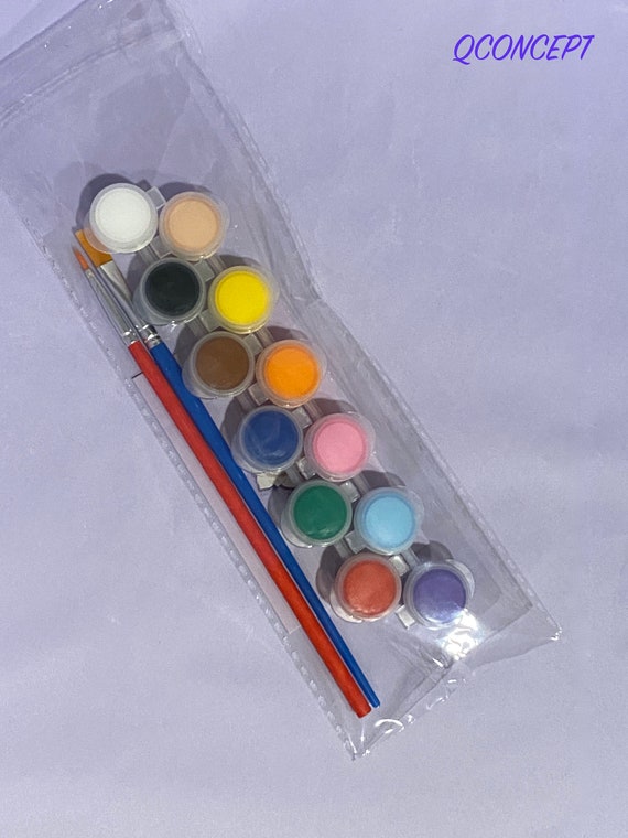 Washable Acrylic Paint Set: 12 Non-Toxic Colors, Brushes Included