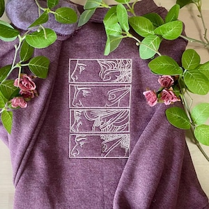 Custom Rook Dragon Age Veilguard Embroidered Sweatshirt – Choose Your Characters (1–6 Panels) – Minimalist Gamer Gift