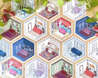 Pegatinas de K-Pop de Bangtan — Fan art inspirado en la habitación del álbum de OT7