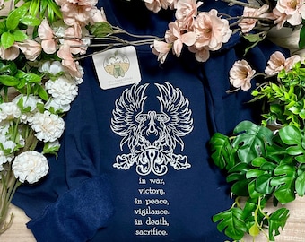 Dragon Age Origins Grey Warden Embroidered Sweatshirt — In War, Victory — Gaming Merch