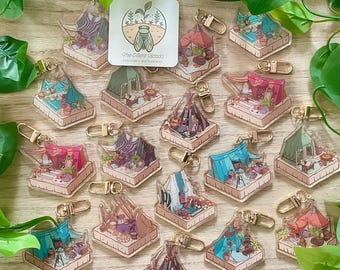 Baldur's Gate 3 Daytime Companion Tent Acrylic Keychains — Isometric Art Charms