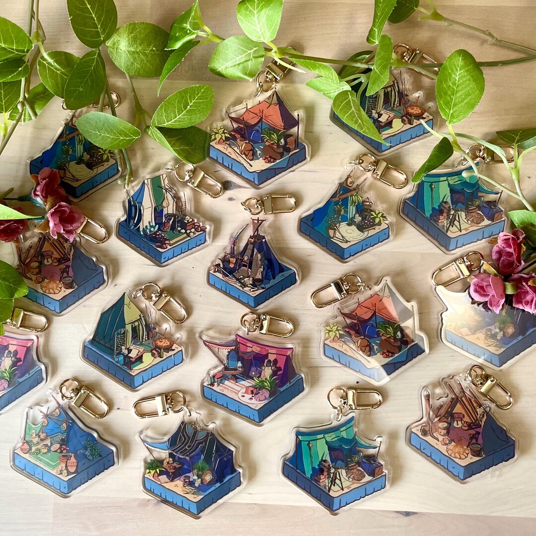 Baldur's Gate 3 Nighttime Companion Tent Acrylic Keychains — Isometric ...