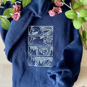 Custom Hero of Ferelden/Grey Warden Dragon Age Origins Embroidered Sweatshirt – Choose Your Characters (1–6 Panels) – Minimalist Gamer Gift