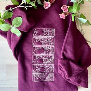 Custom Dragon Age 2 Embroidered Sweatshirt – Choose Your Characters (1–6 Panels) – Minimalist Gamer Gift