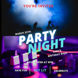 Birthday Party Invitations | Event Invitations | Nightclub Promotion